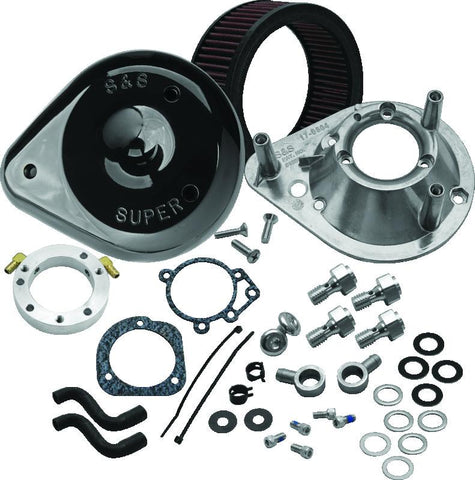 S&S Cycle 93-06 Carbureted BT/07-10 Softail CVO Models Teardrop Air Cleaner Kit - Gloss Black - 170-0181A