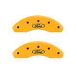 MGP Front set 2 Caliper Covers Engraved Front Oval logo/Ford Yellow finish black ch - 10199FFRDYL