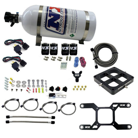 Nitrous Express Dryquad Stage Billet Crossbar Plate System 100-2000hp (4500 Flange) w/10lb Bottle - 66447-10