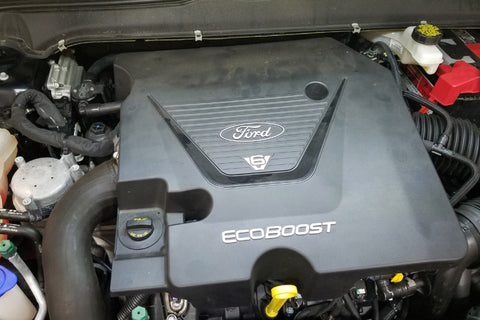 J&L 17-19 Ford Fusion Sport 2.7L Passenger Side Oil Separator 3.0 - Black Anodized - 3034P-B