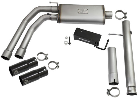aFe Rebel Series CB 3in Middle Side Exit SS Exht w/ Black Tips 09-16 Chevy Silverado/GMC Sierra 1500 - 49-44062-B