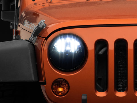 Raxiom 97-18 Jeep Wrangler TJ/JK Axial Series LED Headlights- Black Housing (Clear Lens) - J108039