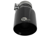 aFe MACH Force-Xp Univ 304 SS Double-Wall Clamp-On Exhaust Tip - Black - 3in Inlet - 4.5in Outlet - 49T30454-B092