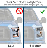 Raxiom 15-17 Ford F-150 Projector Headlights w/ LED Accent- Chrome Housing (Clear Lens) - T542715