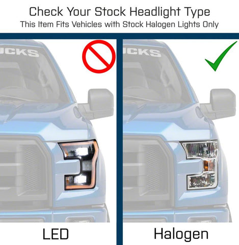 Raxiom 15-17 Ford F-150 Projector Headlights w/ LED Accent- Chrome Housing (Clear Lens) - T542715