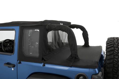Bestop 18-23 Jeep Wrangler JL 2-Door Halftop Soft Top (Premium Black Twill) - 53903-17