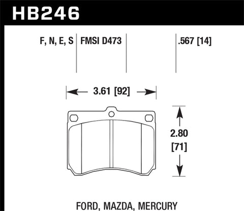 Hawk 14mm Blue 9012 Race Brake Pads - HB246E.567