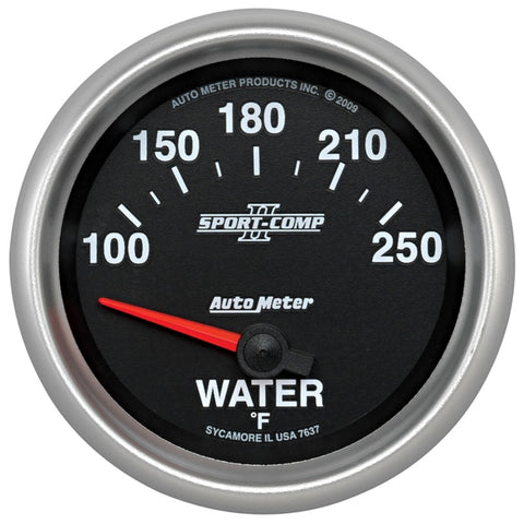 Autometer Sport-Comp II 100-250 Deg F Short Sweep Electronic Water Temperature Gauge - 7637