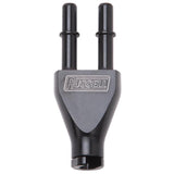 Russell Adapter Y-Block 3/8in Sae Quick Disconnect Female To 2X 3/8in Sae Qd Male Blk Anodized - 644163