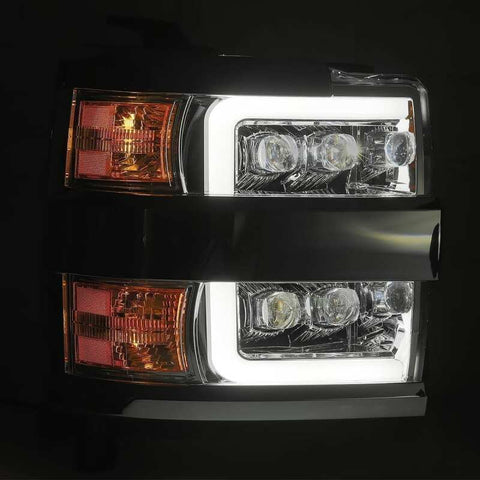 AlphaRex 15-18 Chevy 2500HD NOVA LED Proj Headlights Plank Style Black w/Activ Light/Seq Signal/DRL - 880227