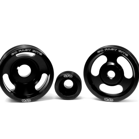 GFB 04-10 WRX/STI 3 Piece Under-Drive Pulley Kit w/ Belts (Crank Alternator & Power Steering) - 2010