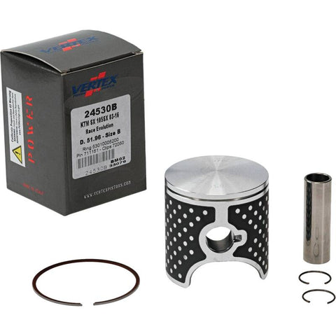 Vertex Piston 04-11 KTM 105 SX 105cc Cast Race Evolution Stroker Piston Kit 112cc 15mm - 24530B