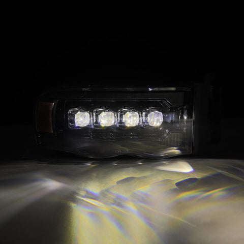 AlphaRex 02-05 Dodge Ram 1500 NOVA LED Proj Headlights Alpha Black w/Activ Light/Seq Signal - 880566