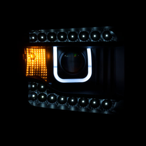 ANZO 2014-2015 Gmc Sierra Projector Headlights w/ U-Bar Chrome - 111317
