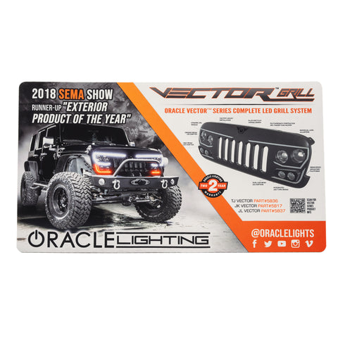 Oracle Neoprene Counter Mat 24in x 14in - Vector Grille Design 1 - 8076-504
