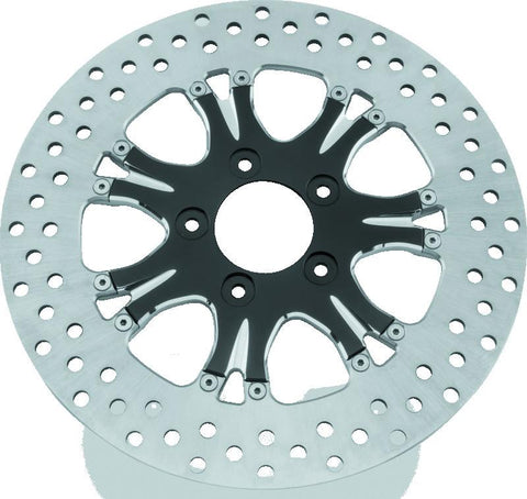 Performance Machine Disc/Carr 11.5in Heathen Front Left - Contrast Cut Platinum - 0133-1522HEAS-BMP