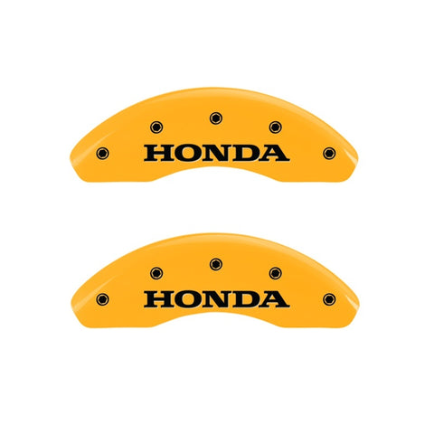 MGP 2 Caliper Covers Engraved Front Honda Yellow Finish Black Characters 1999 Honda Accord - 20210FHONYL