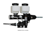 Wilwood Tandem Remote M/C Kit w L/H Bracket & Prop Valve - 15/16in Bore Black-W/Pushrod - 261-14250-BK