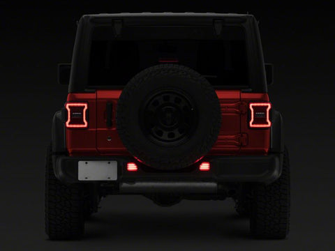 Raxiom 18-23 Jeep Wrangler JL Moab Rubicon Sahara Axial LED Rear Bumper Reflector Lights- Clear - J134140-JL