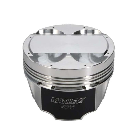 Manley Mitsubishi 4B11 86.5mm Bore 10.0:1 CR +2cc Dome Turbo Tuff Piston Set w/ Rings - 614305CE-4