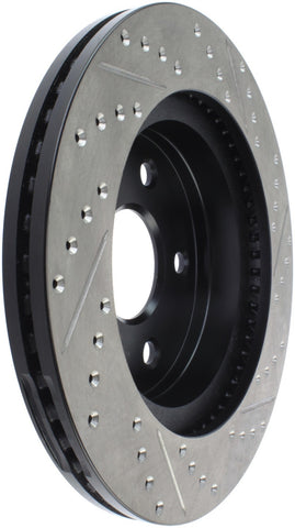 StopTech 04-06 Dodge Durango / 02-10 Ram 1500 (exc Mega Cab) Front Right Slotted & Drilled Rotor - 127.67053R