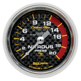 Autometer Carbon Fiber 52mm 1600 PSI Mechanical Nitrous Pressure Gauge - 4728