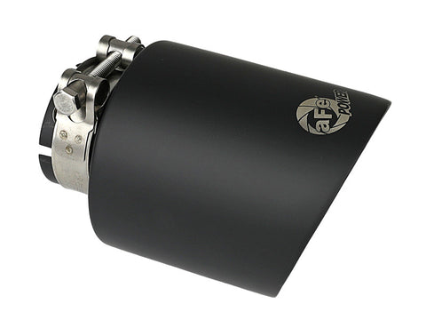 aFe Takeda 304 SS Clamp-On Exhaust Tip 2.5in. Inlet / 4.5in. Outlet / 7in. L - Black - 49T25454-B072