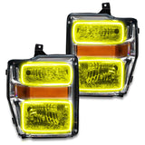 Oracle 08-10 Ford F250/350 Pre-Assembled Halo Headlights - Chrome Housing - ColorSHIFT - 7189-330