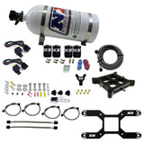 Nitrous Express 4150 Dual Stage Billet Crossbar Nitrous Kit (50-300 & 100-500HP) w/10lb Bottle - 66042-10