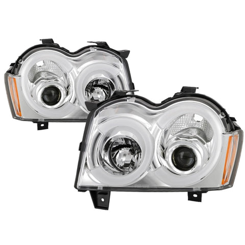 Spyder 05-07 Jeep Grand Cherokee - Light Bar Projector Headlights - Chrome - PRO-YD-JGC05V2-LB-C - 5086112