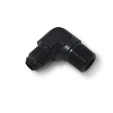 Russell Performance -6 AN to 3/8in NPT 90 Degree Flare to Pipe Adapter (Black) - 660843