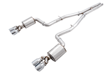 AWE Tuning 2017+ Challenger 5.7L Touring Edition Exhaust - Non-Resonated - Chrome Silver Quad Tips - 3020-42076