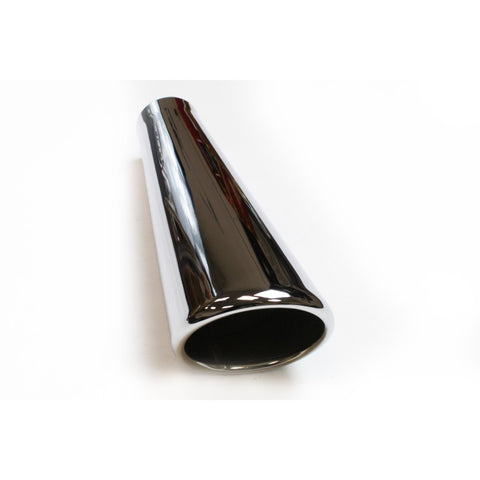 JBA 2in x 4in x 11in Rolled Stainless Steel Polished Chrome Trumpet Tip - Weld On - 12-08211