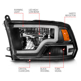 ANZO 2009-2020 Dodge Ram 1500 Full LED Square Projector Headlights w/ Chrome Housing Black Amber - 111539