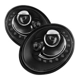 Spyder Volkswagen Beetle 06-10 Projector Headlights DRL LED Black PRO-YD-VB06-DRL-BK - 5080929