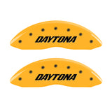 MGP 4 Caliper Covers Engraved Front & Rear Daytona Yellow Finish Black Char 2006 Dodge Charger - 12001SDAYYL