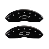 MGP 4 Caliper Covers Engraved F & R Bowtie Black Finish Silver Char 2014 Chevrolet Express 2500 - 14243SBOWBK