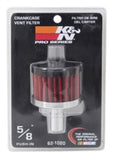 K&N Steel Base Crankcase Vent Filter .625in Vent OD x 2in OD x 1.5in Height - 62-1020
