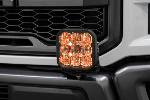 Diode Dynamics 17-20 Ford Raptor SS5 Bumper LED Pod Light Kit - Sport Yellow Driving - DD7347