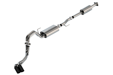 Borla F-150 2021 2.7L/3.5L 4dr CC SB EC STB Lar/KingR/Plnm/LTD 3/2.25 DSE CB Touring BLK CHR Tips - 140870BC