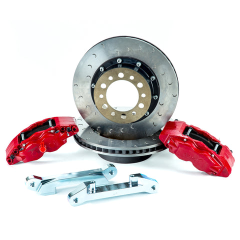 Alcon 2007+ Jeep JK w/ 5x5.5in Hub 355x22mm Rotor 4-Piston Calipers Rear Brake Upgrade Kit - Red - BKR5059D16