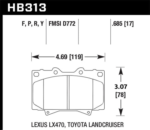 Hawk LTS Street Brake Pads - HB313Y.685