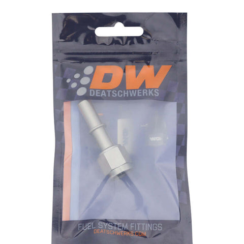 DeatschWerks 6AN Female Flare Swivel to 3/8in Male EFI Quick Disconnect - Anodized DW Titanium - 6-02-0131