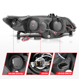ANZO 2006-2011 Honda Civic Projector Headlights w/ Halo Black (CCFL) - 121062
