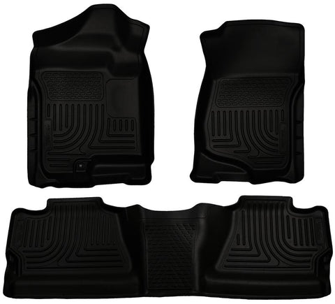 Husky Liners 07-12 Chevy Silverado/GMC Sierra Crew Cab WeatherBeater Combo Black Floor Liners - 98201