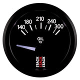 Autometer Stack 52mm 140-300 Deg F 1/8in NPTF Electric Oil Temp Gauge - Black - ST3210