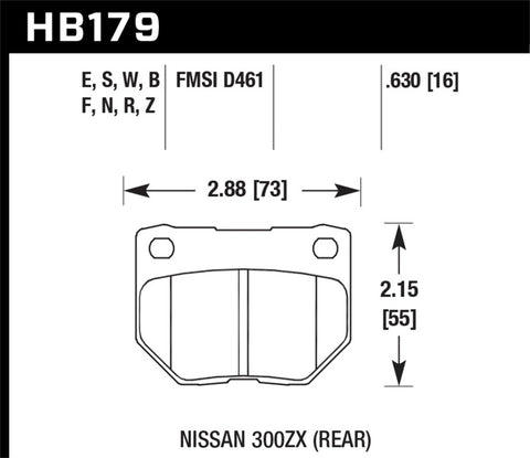 Hawk 06-07 WRX HP+ Street Rear Brake Pads - HB179N.630