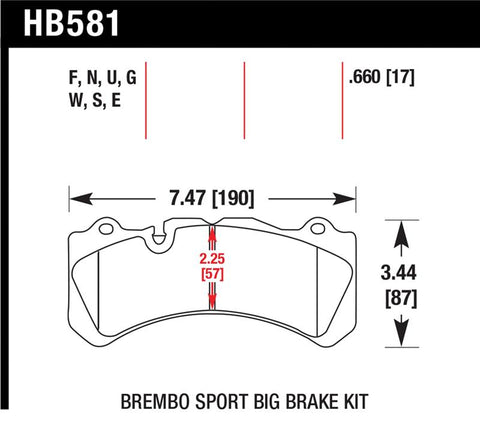 Hawk Brembo Rear BBK DTC-60 Brake Pads - HB581G.660