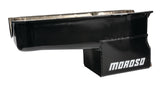 Moroso 80-85 Chevrolet SBC (w/Passenger Side Dipstick) Wet Sump 7qt 9.5in Steel Oil Pan - Black - 20165