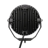 Go Rhino Xplor Blackout Series Round LED Spot Light Beam w/DRL (Surface/Thread Stud Mnt) 7in. - Blk - 750800711SRS